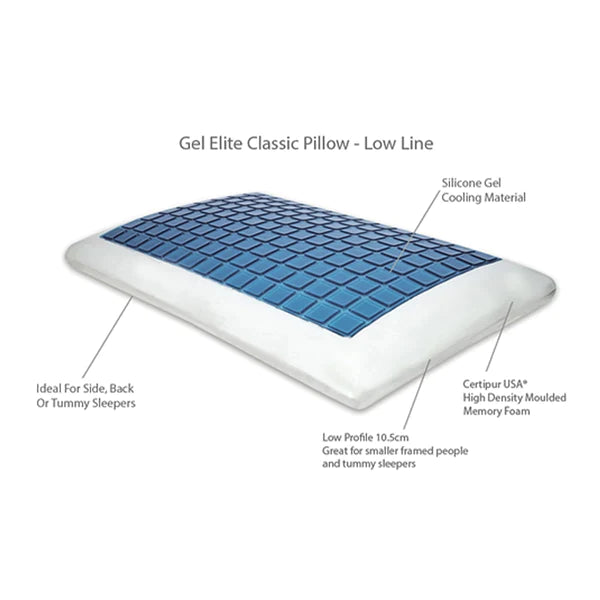 Cool Gel Elite Low Line Memory Foam Pillow by Flexi Pillow